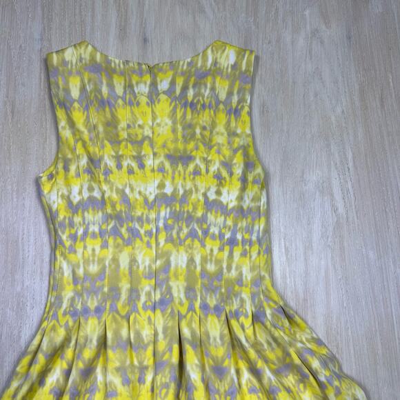 Calvin Klein Yellow Multicolor Sleeveless Summer Cocktail Lined Dress Size 2 - Picture 8 of 15